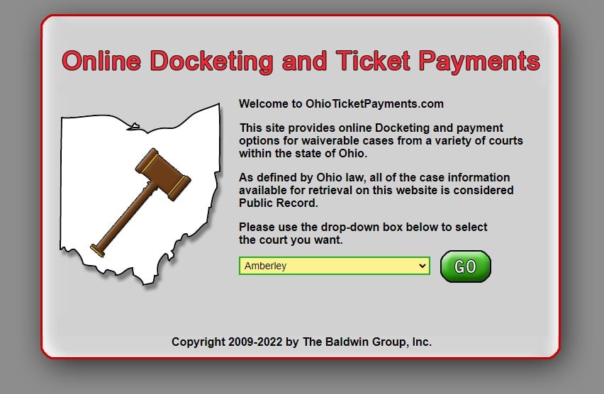 pagar un ticket online Ohio